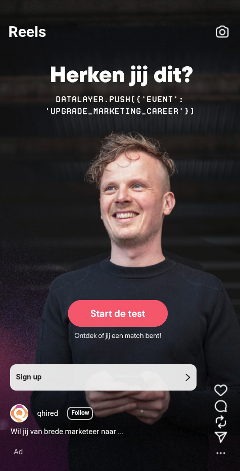Campagnevisual voor de vacature Associate Analytics Consultant bij Leon Korteweg