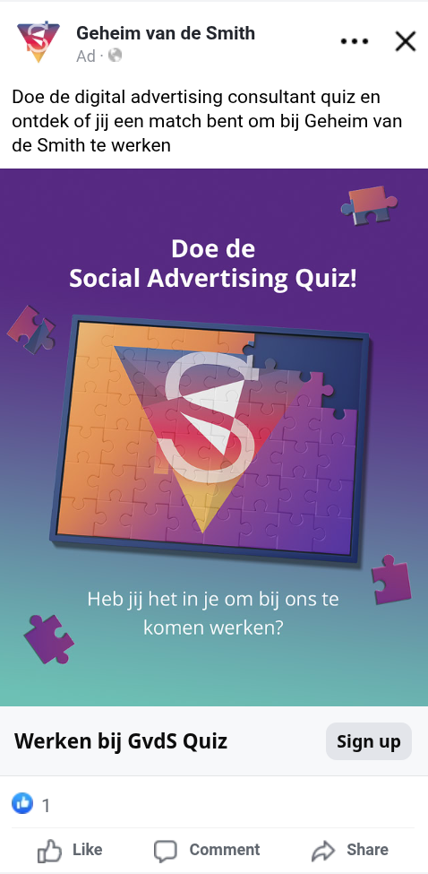 Campagnevisual voor de vacature Senior Social Ads Consultant